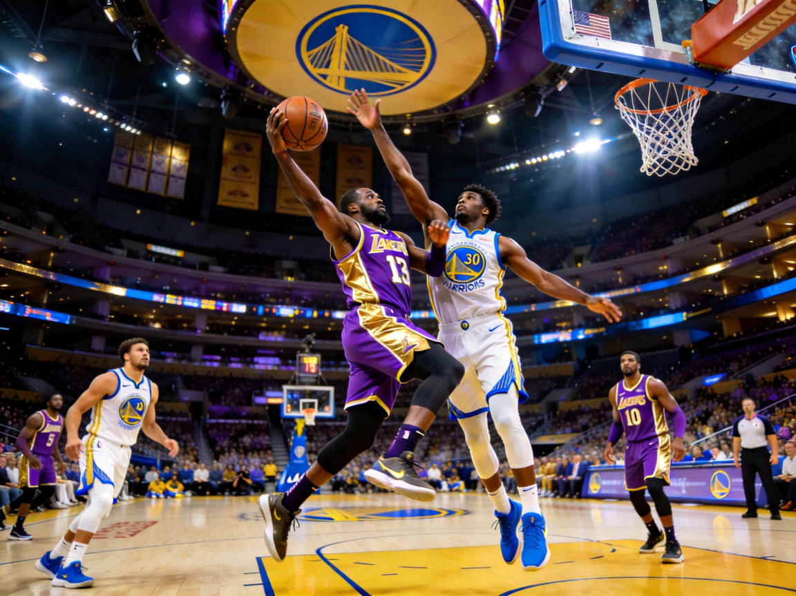 NBA常规赛洛杉矶湖人队对阵金州勇士队精彩对决